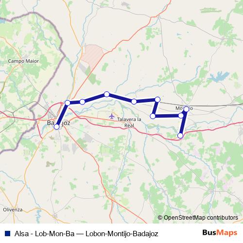 Alsa - Lob-Mon-Ba bus Line Map