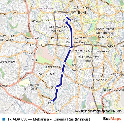 Tx ADK 038 bus Line Map