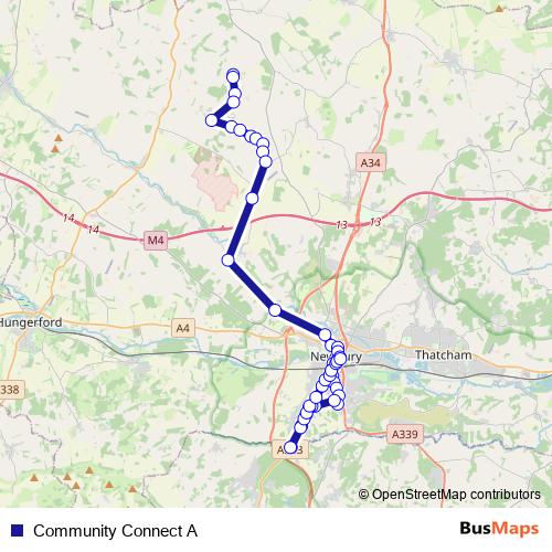 Community Connect A bus Line Map