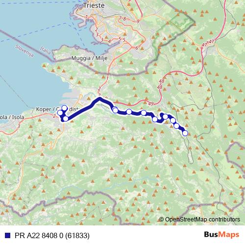PR A22 8408 0 (61833) bus Line Map