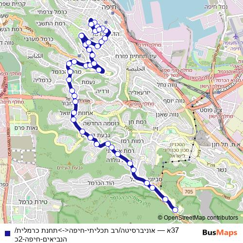 37א bus Line Map