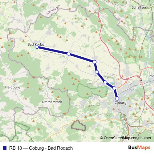 RB 18 rail Line Map