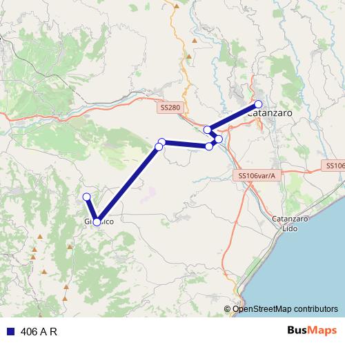 406 A R bus Line Map