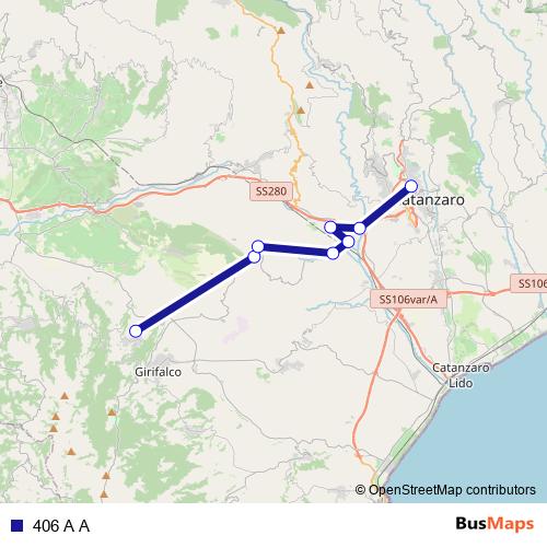 406 A A bus Line Map