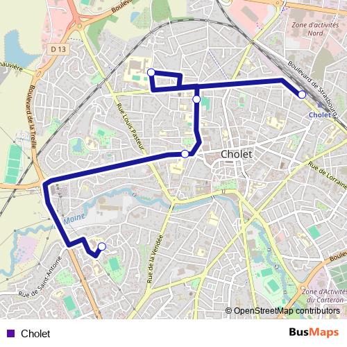 Cholet bus Line Map