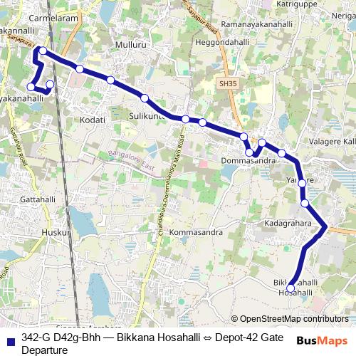 342-G D42g-Bhh bus Line Map