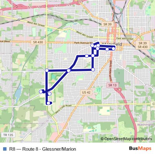 R8 bus Line Map