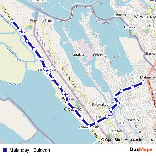 Malanday - Bulacan bus Line Map