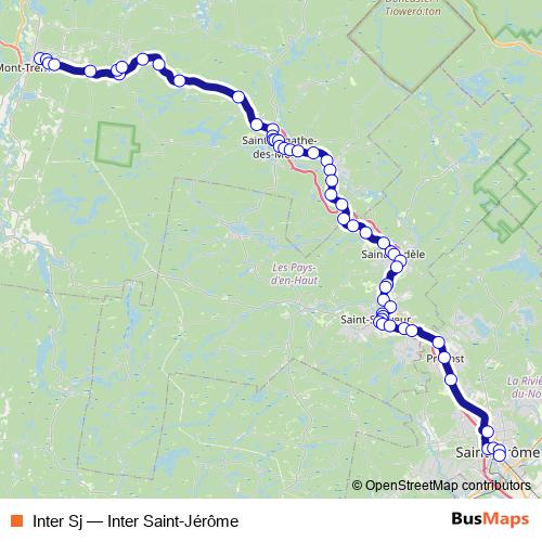 Inter Sj bus Line Map