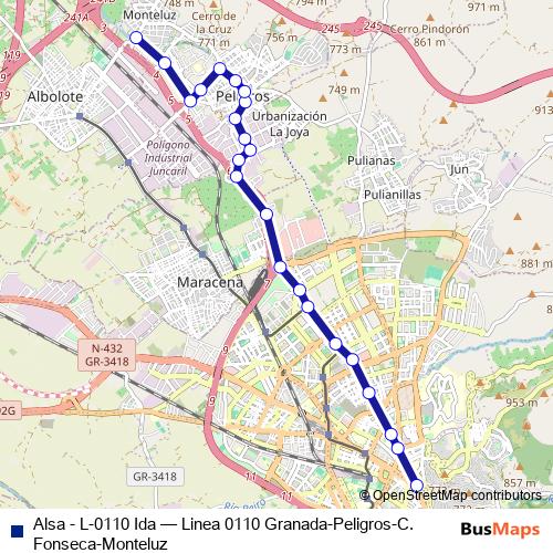 Alsa - L-0110 Ida bus Line Map