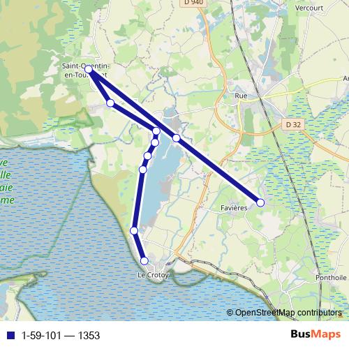 1-59-101 bus Line Map