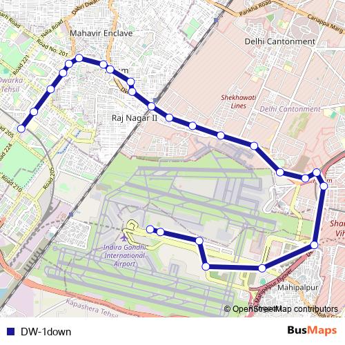 DW-1down bus Line Map