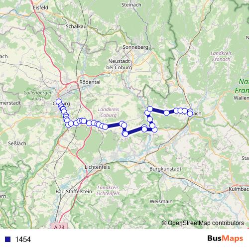 1454 bus Line Map