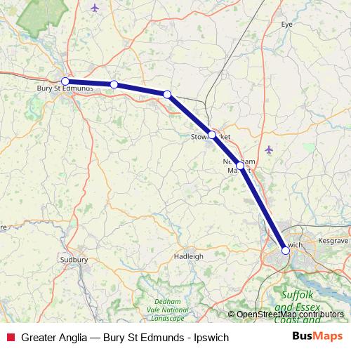 Greater Anglia bus Line Map