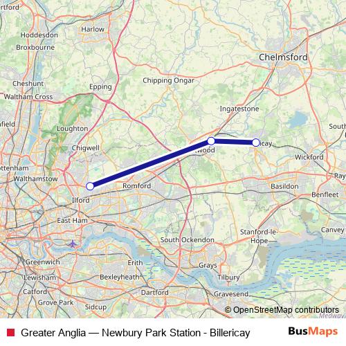 Greater Anglia bus Line Map