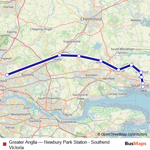Greater Anglia bus Line Map
