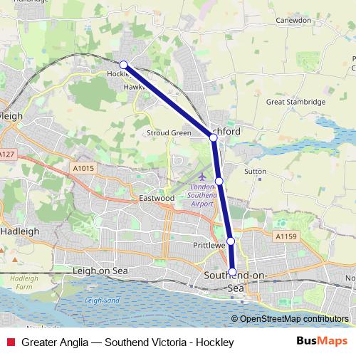 Greater Anglia bus Line Map