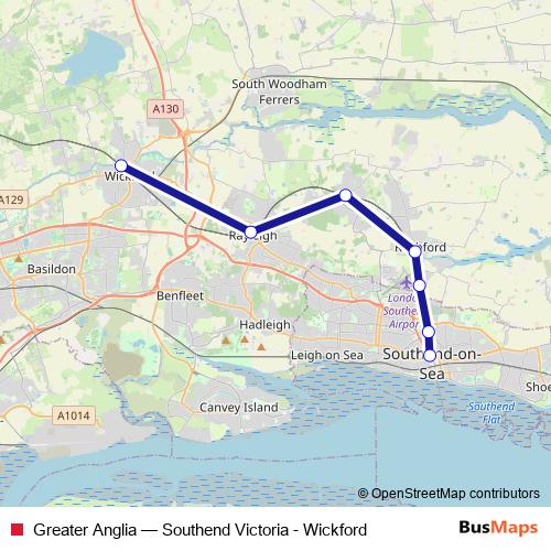 Greater Anglia bus Line Map