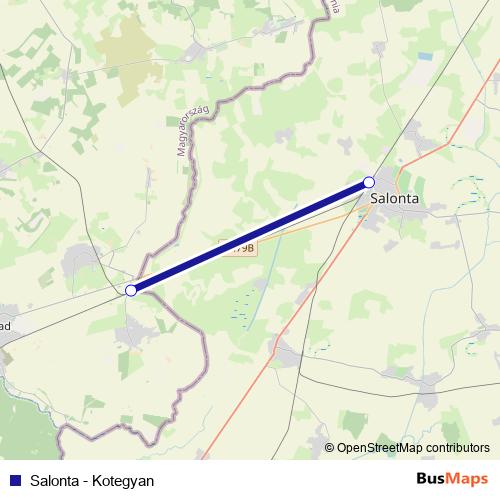 Salonta - Kotegyan rail Line Map