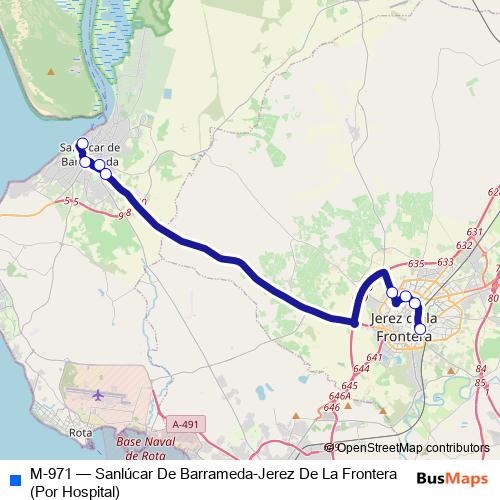 M-971 bus Line Map