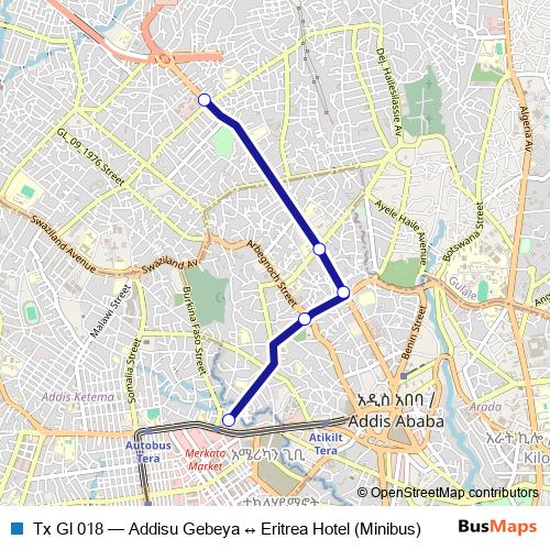 Tx Gl 018 bus Line Map