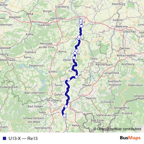 U13-X rail Line Map
