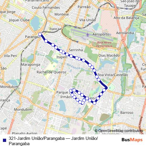 321-Jardim União/Parangaba bus Line Map