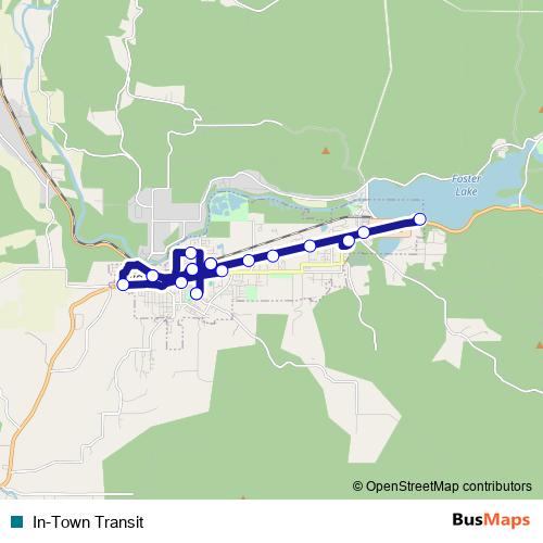In-Town Transit bus Line Map