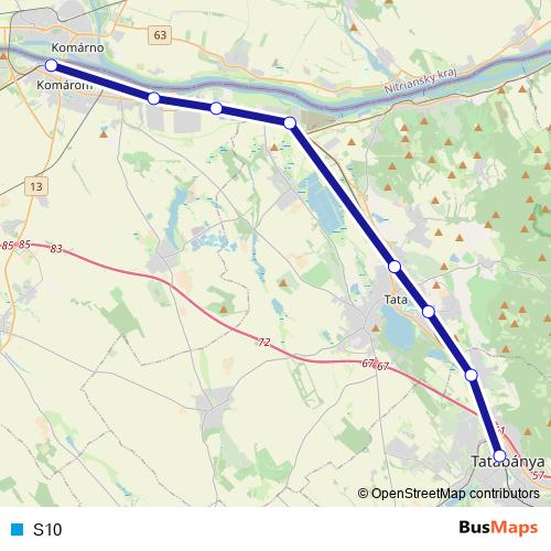 S10 rail Line Map