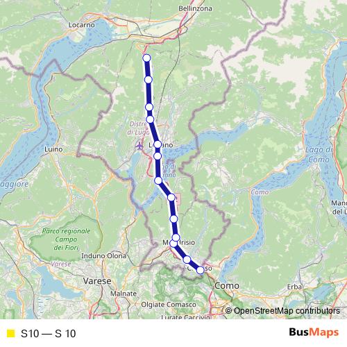 S10 rail Line Map
