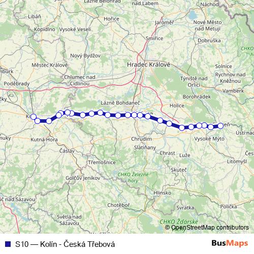 S10 rail Line Map