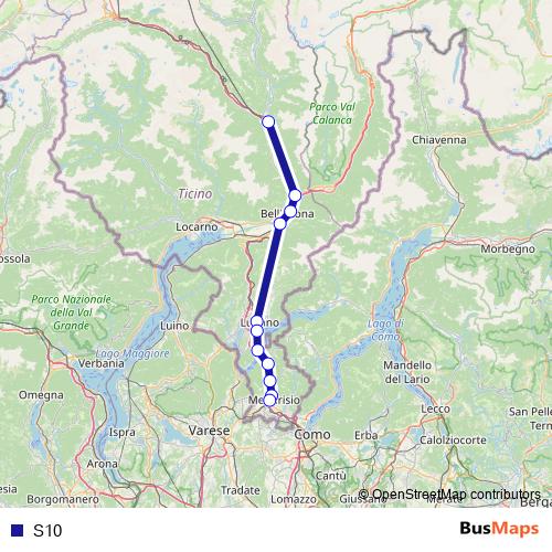 S10 rail Line Map