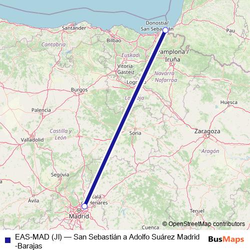 EAS-MAD (Jl) air Line Map