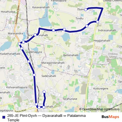 285-JE Ptml-Dyvh bus Line Map