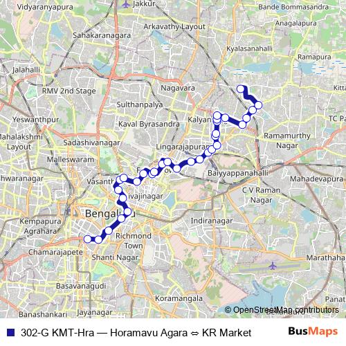 302-G KMT-Hra bus Line Map