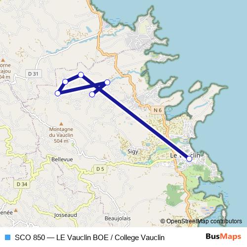 SCO 850 bus Line Map