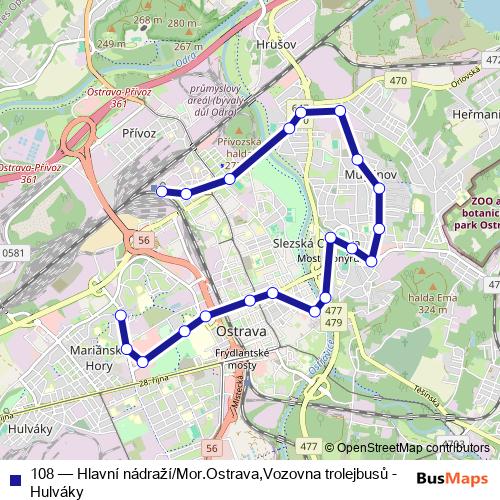 108 trolleybus Line Map