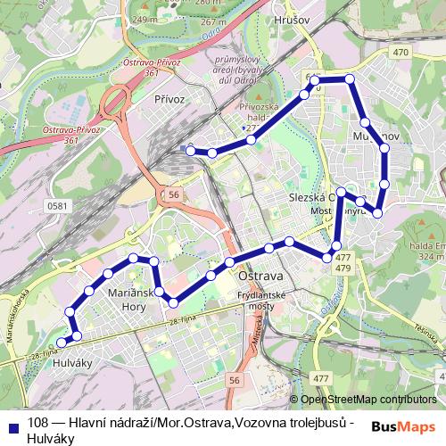 108 trolleybus Line Map