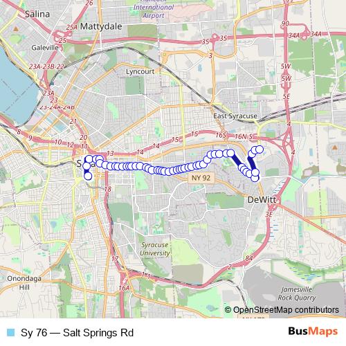 Sy 76 bus Line Map