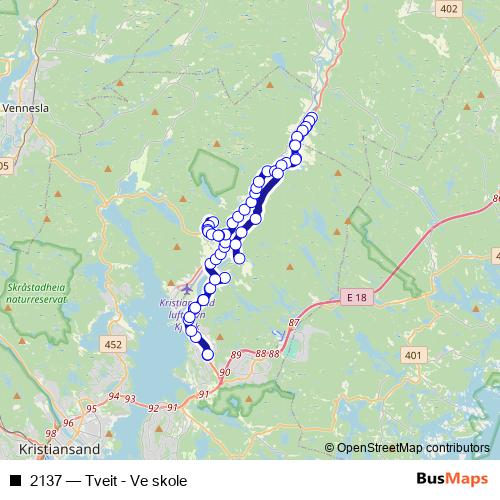 2137 bus Line Map