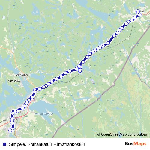 Simpele, Roihankatu L - Imatrankoski L bus Line Map