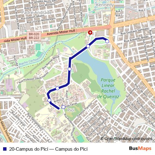 20-Campus do Pici bus Line Map
