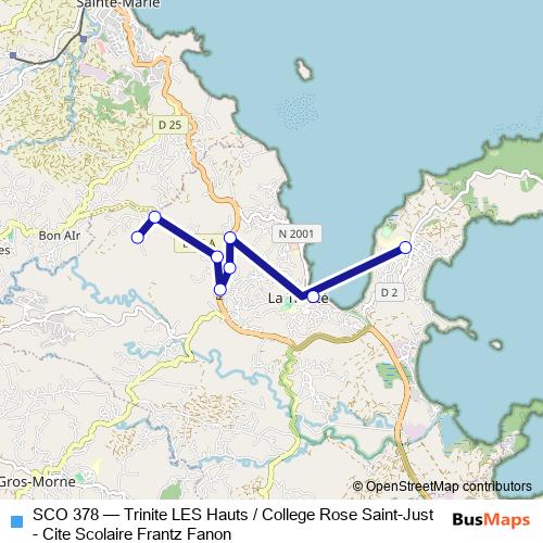 SCO 378 bus Line Map