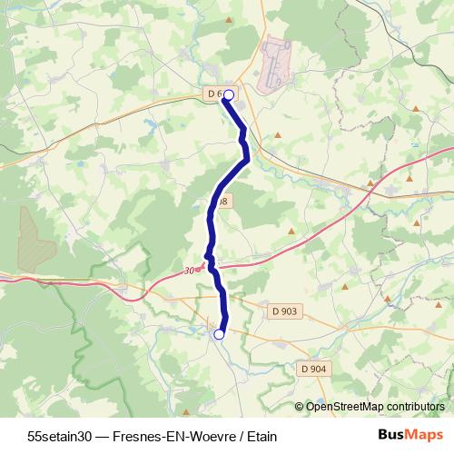 55setain30 bus Line Map
