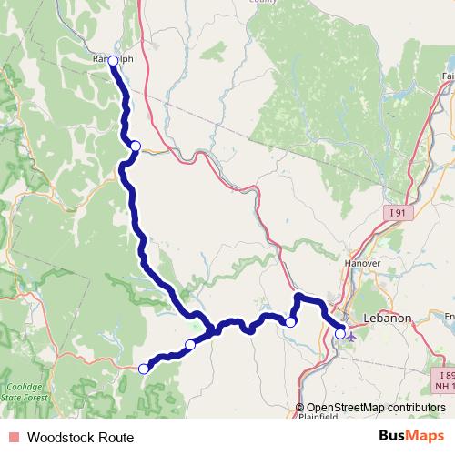 Woodstock Route bus Line Map