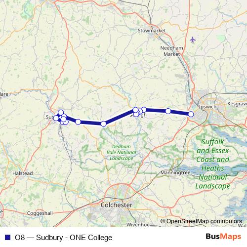 O8 bus Line Map