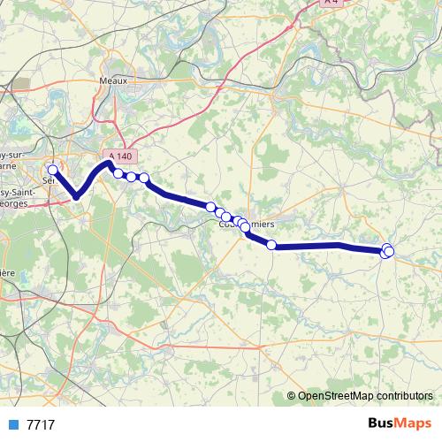 7717 bus Line Map