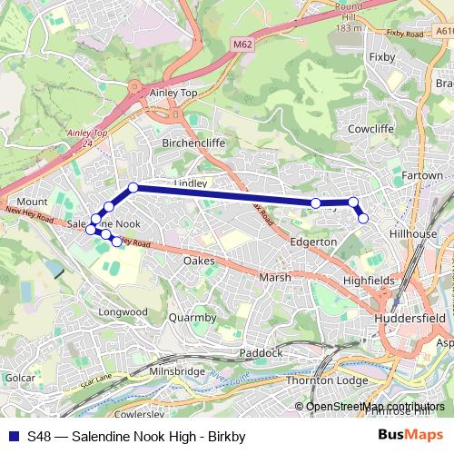 S48 bus Line Map