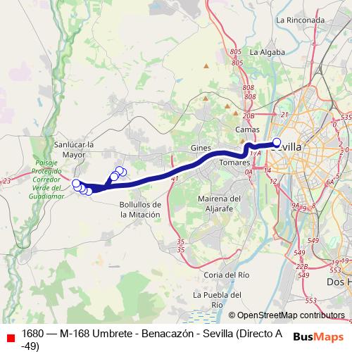 1680 bus Line Map