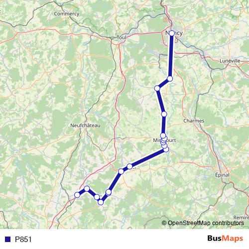 P851 bus Line Map